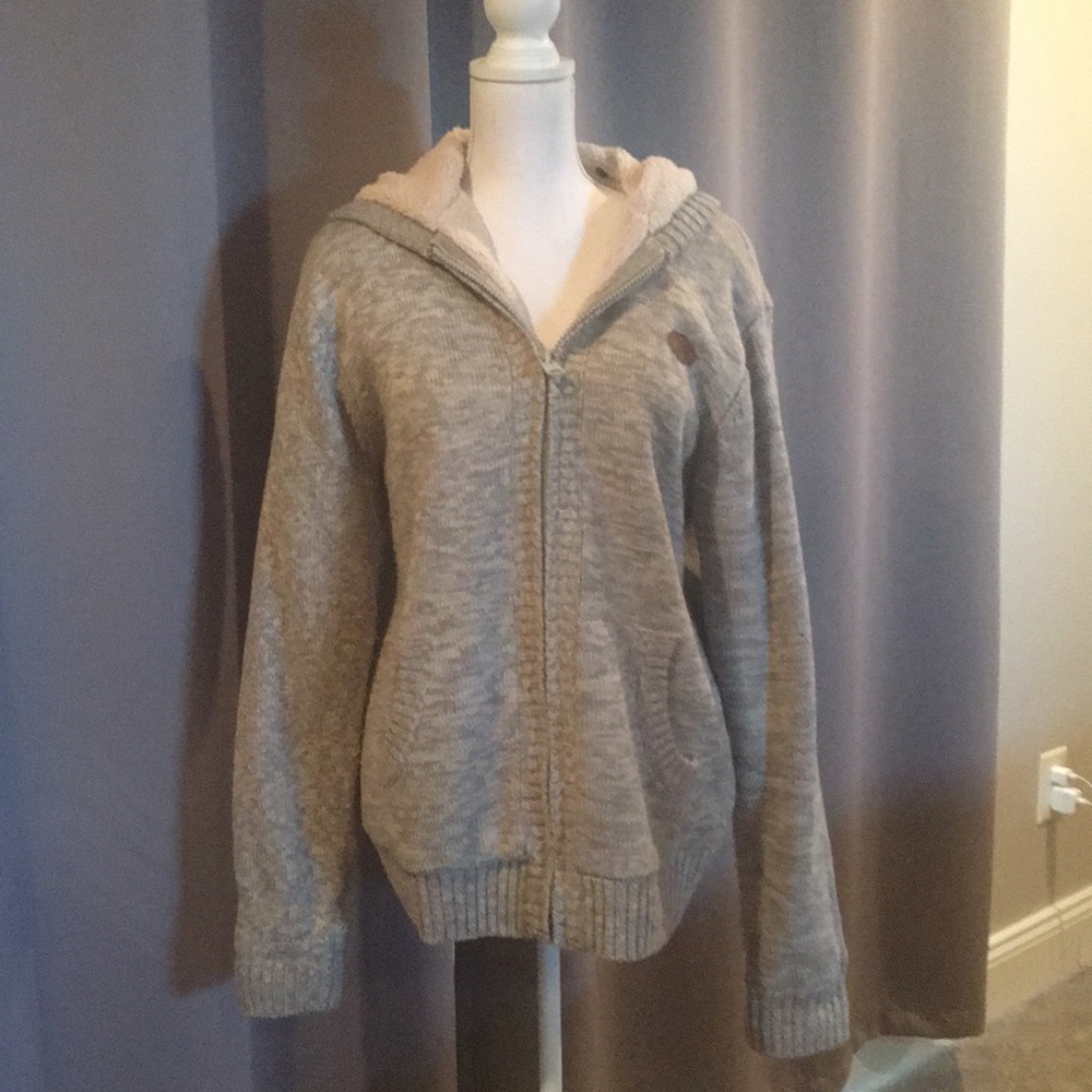 Fleece lined sweater jacket